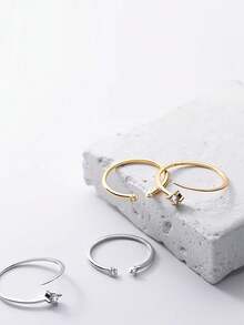 1pc S925 Sterling Silver Minimalist Personalized Rhinestone Open Toe Ring, Korean Ins Style Elegant Design, Fashionable Unique Minimalist Elegant Small Exquisite Adjustable Stackable Versatile Toe Ring, Suitable For Women's Daily, Party, Casual, Vacation Wear - Diamond - View 5