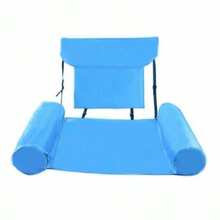 1pc Inflatable Floating Chair, Vibrant Colors, Durable Polyester Hammock, With Armrests And Headrest, Suitable For Relaxation At Beach, Lake And Swimming Pool, Inflation Pump Sold Separately - Solid Color Floating Chair - View 17