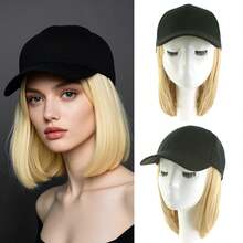 Wig, Baseball Cap With Hair Attached For Women, Adjustable Hat Wig With Heat Resistant Synthetic, 6 Inch, Baseball Cap With Hair Extensions In Straight Or Curly Styles - Multicolor - View 10