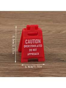 1pc Desktop Ornament, Cute Desktop Sign Gift For Boyfriend/Girlfriend, Warning: Do Not Approach Desktop Due To Excessive Excitement, Room Decor Home Decor Decoration Miniature Item - Color Style Randomized - View 2