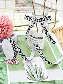 Animal Print Zebra Print Cow Print Grosgrain Ribbon, Leopard Craft Ribbon Fabric For Gift Wrapping, Bow Making, Bouquets, Handmade Wedding Bouquets Material - Multicolor - View 2
