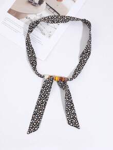 1 pezzo Sciarpa lunga in seta con perline alla moda da donna, nastro per legare borse, fascia per capelli, accessorio regalo, sciarpa di qualità premium, accessorio per capelli, adatto per uscite casual quotidiane - Multicolore - Visualizzare 13