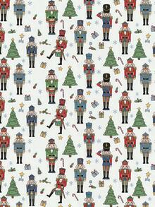 2/1 Roll Of Christmas Gift Wrapping Paper Featuring Nutcracker Soldier And Christmas Tree Patterns; Made Of Coated Paper; Dimensions: 43 Cm X 300 Cm; Suitable For Wrapping Christmas Gifts, Decorating For Christmas Parties, And Holiday Gift-Giving. - A - View 5