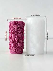 Halloween Skull Cylinder Candle Silicone Mold, Creative Bow Skull Pillar Candle Mold, Plaster Mold, DIY Mold, For Holiday Candles, Soaps, Plaster Ornaments, Suitable For Halloween Gifts - Skull Column - View 7