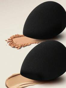 15 piezas de esponjas de maquillaje, forma de gota de agua inclinada, enviadas al azar, color enviado al azar, adecuadas para todos los tipos de piel, herramientas de maquillaje - Negro - Ver 6