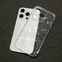 精準孔位高透明全螢幕白色星空海龜彩繪防摔透明手機殼，相容 iPhone 系列/系列，相容小米/ - 彩色 - 查看 5