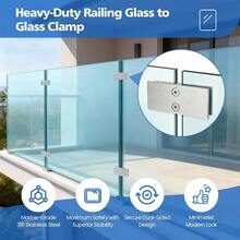 SS316 Glass Railing Clamp Stainless Steel Glass Clip For Pool Fence, Balcony Railing, Stair Balustrade (1, 180 Degree) - 1 + 180 Degree - View 2