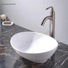 Lavabo-ovalin Canoa De Sobreponer Mod.Bashy - Blanco - Ver 5