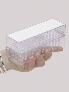 30-Slot Nail Drill Bit Storage Box, Dust-Proof & Shock-Proof Organizer Box For Home Nail Salon Tools - Clear - View 3