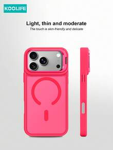 Koolife 1件裝玫瑰紅 3合1 磁吸金屬框鏡頭保護/支架手機殼，相容 iPhone 18 Pro/18 Pro Max/17 Pro Max/17/17 Pro/17 Air/16 Pro Max/16 Pro/16/16e/15 Pro Max/15 Pro/15/14 Pro Max/14 Pro/14/13 Pro Max/13 Pro/13/12 Pro Max/12 Pro/12/11 Pro Max/11，壓克力防摔硬殼背蓋，防震耐刮，適合生日、週年、派對送給年輕女孩的春季禮物 - 玫紅色 - 查看 6