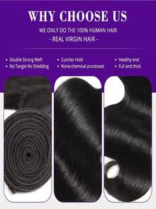 Brazilian Straight Hair Bundles Real Human Hair Unprocessed Brazilian Virgin Straight Human Hair Bundles Extensions Weave Human Hair Natural Black Color For Woman - SNatural - View 6