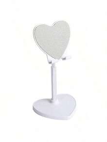 2026 New Model: Heart-Shaped Metal Desktop Stand ABS | Aluminum Alloy Portable Phone Tablet Holder | 360° Rotatable Adjustable Angle | Suitable For Desk, Bedside Table Or Car | Fashionable Cute Practical, Slouchy Person Essential, Hands-Free Easy Use | Popular Desktop Decor, Make Daily Life More Convenient And Interesting - Black - View 6