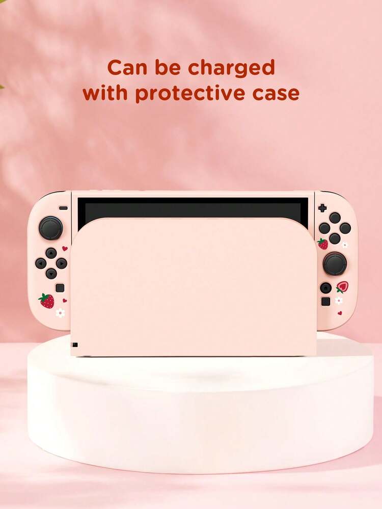 Ayotu 草莓造型 Switch 保護殼，可直接安裝於底座，無需拆卸保護殼 - 彩色 - 查看 6
