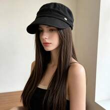 New Hot-Selling Fashion Personalized Elegant Versatile Relaxed Old Money Style Linen Crinkled Equestrian Cap Large Head Circumference Summer Thin Wide Brim Duck Bill Hat Sun Protection Sunshade Plus Size - Old Money Style Linen Cap - View 5