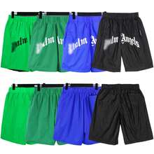 Men's Summer Letter Print Casual Shorts Lightweight Breathable Loose Beach Pants Ins - Green - View 1