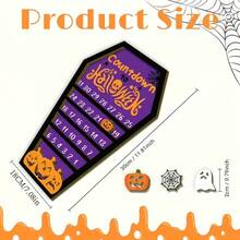 2D Flat 1 Set Creative Halloween Theme Countdown Calendar Decoration, Practical Halloween Pumpkin Countdown Calendar, Desktop Decor, Holiday Decoration, Fashionable Halloween Gift For Close Friends, No Electricity Required - A - View 7