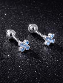 1件 925純銀星星耳釘，螺絲背扣耳環，耳垂後扣式，低過敏穿耳飾品，禮物 - 單隻耳釘 - 查看 8