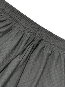 Hidkat Men's Summer Casual Outdoor Sports Lightweight Textured Shorts With Drawstring Waist And Zipper Pockets - Grey - View 7
