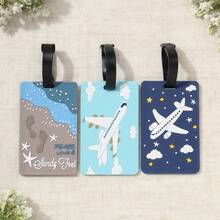 1/3PCS Fashionable Beach Airplane Luggage Tag Casual Set, Anti-Loss Travel Accessories, Luggage Tag Suitcase ID Address Holder Boarding Pass, Portable Label Travel Bag Tag, Travel Accessories, Ideal Gift For Her, Travel Backpack, Travel Bag, Luggage, Travel Gear, Back To School Luggage Tag, Travel Accessories, Travel Essentials, Beach Summer Vacation Travel Storage Bag, Back To School Backpack, Study Accessories, Study Supplies - Multicolor - View 5