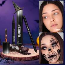 Pudaier 4Pcs Halloween Makeup Set Multi-Use Cosmetic Set For Face & Lips Vivid Color Eyeliner Glitter Lip Gloss & Mascara For Halloween Costume & Party Perfect For Spooky & Gothic Halloween Looks - 02 - View 9