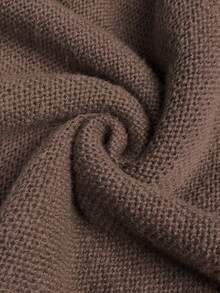 Women Cable Diamond Knit V Neck Button Front Cardigan, Side Pocket Oversized Rib Cuff Knit Jacket,Cardigan For Women,Sweaters,Fall Clothes - Brown - View 5