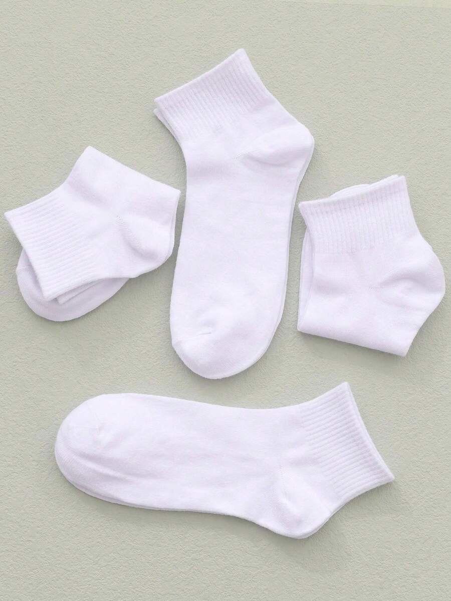 6 Pairs Mixed Color Multi-Color All-Season Solid Color Sweat-Absorbent Casual Fashion Women's Short Socks - Multicolor - View 1