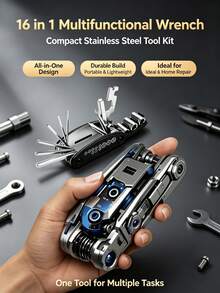 16-In-1 Folding Multi-Function Screwdriver Wrench With Anti-Slip Grip And Rotating Design, Durable And Convenient For Home And Car Repair, Universal Portable Repair Tool - A - View 10