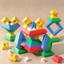 Multi-Shape Stacking Building Blocks Set, Freely Assembleable Geometric Stacking Toys, DIY Versatile Shape Toys, Ideal Interlocking Toys For Children, Helps Cultivate Children's Hands-On Practice And Problem-Solving Habits - Multicolor - View 7