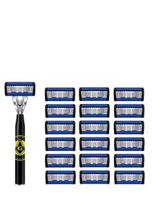19PCS,Men's Razor,Razor Set,6 Blade Razor,Manual Razor,Razor Refills,Smooth Shave,Daily Shaving,Trimmer For Men,Shaving Machine For Men - A - View 10