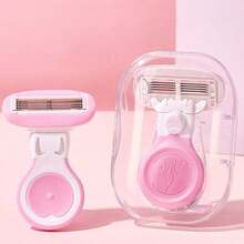 Removedor de Pelos Corporal Completo Feminino com Estojo de Armazenamento para Viagem, Remove Pelos Facilmente e Sem Dor das Pernas, Área do Maiô Bikini e Axilas. Suave para Pele Sensível, Suporta Uso a Seco e Molhado, com Cabo Ergonômico para Operação Confortável e Conveniente. Design Compacto e Portátil, Adequado para Uso Doméstico e Viagem, Ajuda Você a Alcançar uma Pele Sedosa e Suave, Presente Ideal de Férias ou Aniversário para Mulheres. - Multicolorido - Visão 2