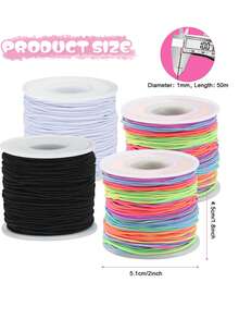 Bracelet String 1/2/3Pcs 164Feet Elastic String For Bracelet DIY Crafts, 1mm Stretchy Cord For Jewelry Making Sewing Necklace Beading - 1mm Elastic Cord - View 2