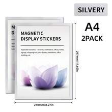 2/5pcs A4/A5/A6 Magnetic Sign Holders, Self-Adhesive Transparent Wall Display Frames, Reusable Document And Poster Holders, Suitable For Office, School, Store Organization - Multiple Specifications - View 15