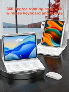 Gray 360° Rotating Mouse and Keyboard