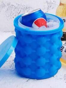1pc Silicone 2-In-1 Ice Maker, Portable Ice Bucket And Ice Tray With Lid, Space-Saving Freezer Ice Making Tool, Summer Essential, Cocktail Cold Drink Bar Accessory, Home Bar, RV, Dormitory Essential Kitchen Gadget, Suitable For Halloween, Thanksgiving, Christmas - Multicolor - View 3