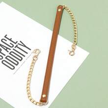 Single Golden Metal Chain With Black Strap - Stylish And Versatile, Suitable For DIY Handbag And Shoulder Bag Accessories. Features A Square Safety Buckle Design, Can Be Used As A Wallet Strap Or For DIY Wallet Making, DIY Wallet Making - A - View 7