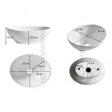 Lavabo-ovalin Canoa De Sobreponer Mod.Bashy - Blanco - Ver 8