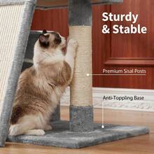 HaluPeit 116cm Household Cat Climbing Frame, Spacious And Stable Load-Bearing, Equipped With Soft Resting Platform, Closed Cat Hole, Dedicated Cat Scratching Board, Suitable For Indoor Use - Light Grey - View 4