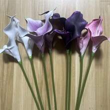 1/3/8件 22.8英吋雙瓣馬蹄蘭人造花，EVA高品質觸感，家居攝影樣品房裝飾仿真花，婚禮人造花，桌面裝飾，中心裝飾，塑膠花 - 彩色 - 查看 8