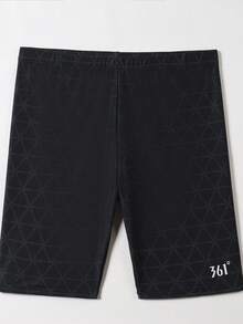 361degree New Men's Racing Bermuda Swim Trunks, Drawstring Waist, Breathable Quick-Dry High-Stretch Fabric, Letter Print Fashionable Design, Suitable For Hot Springs, Kayaking, Paddleboarding, Surfing, Rafting, Beach Volleyball, Teenagers, Adults, All Seasons - Black - View 7