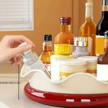 360° Rotating Kitchen Organizer Turntable, Multifunctional Countertop Storage Tray For Spices, Jars And Condiment Bottles. Suitable For Cabinets And Refrigerators, An Ideal Storage Organizer For Home Kitchens. - Multicolor - View 9