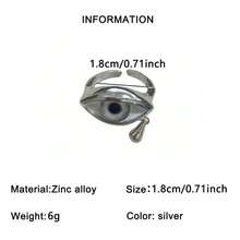 1pc Exquisite Minimalist High-End Crying Eye Series Teardrop Ring, Niche Design Unique Style, Suitable For Women's Daily, Holiday, Party Wear, Gift For Best Friend - Silver - View 8
