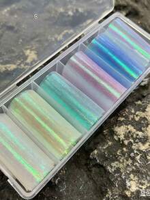 6pcs/Box Luxury Design Nail Foils For Transfer Paper Stickers Sliders Adhesive Nails Wraps DIY Water Marble Mermaid Nail Art Decorations - Multicolor - View 3
