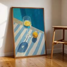 1pc Modern Lemon & Glass Citrus - Horizontal Lemon Slice Canvas Print Suitable For Kitchen, Living Room, - Minimalist Housewarming Gift - A - View 5