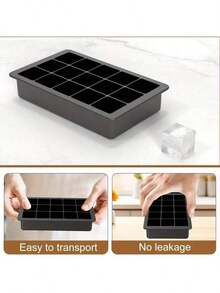1pc 15 Grids Silicone Ice Cube Tray,With Leak-Proof Lid - Stackable, Dishwasher , Portable & Space-Saving Design For Cocktails, Drinks, Meals On-The-Go, Beverage Cooling, Compact Storage, Highquality Mold, Freezer Storage, Home Bartenders ﻿ - View 5