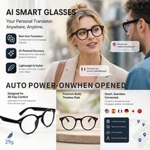 SENBONO New Fashion Smart Glasses, AI Smart Glasses With Multi-Language Translation, Multi-Function Audio Glasses, Built-In Microphone And Speaker, High-Definition Voice Call, Music Playback, Unisex - View 6