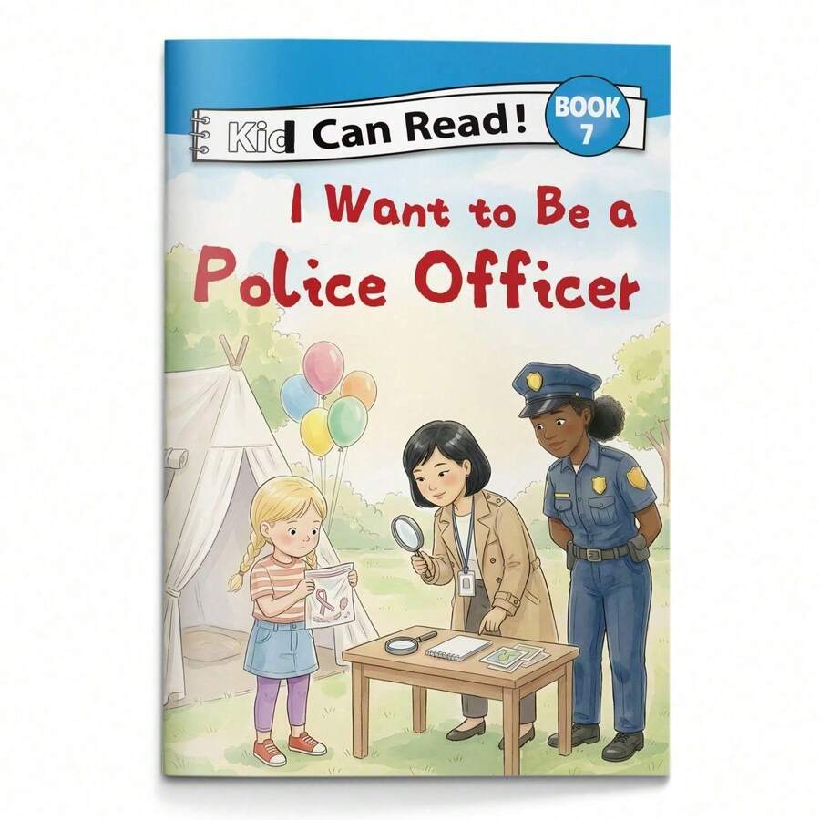 Cuaderno de diario de lectura con tema de oficial de policía, cuaderno de escritura de aprendizaje temprano para uso diario en el hogar y el aula con páginas de exploración de carreras - Notas de lectura sobre sueños profesionales - Ver 1