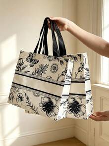 12/6/18pcs Non-Woven Floral Gift Bags With Handles, Reusable Shopping Tote Bags, Christmas Halloween Party Gift Bags, Wedding Birthday Gift Packaging Bags, Large Capacity Party Favor Bags, Christmas Stocking Fillers Holiday Gift Packaging Bags, Birthday Party Decoration Favor Bags, Multi-Purpose Tote Bags For Girls - Multicolor - View 2