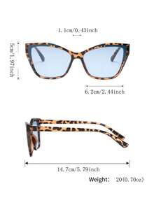 1 Pair Men's Classic Retro Cat Eye Fashion Sunglasses, Premium Stylish Casual Versatile UV400 Sunglasses For Men, Suitable For Daily Commute, Business, Travel And Outdoor Activities - Red Bean Floral Blue Pattern - View 7