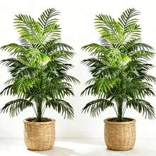 Large Artificial Green Palm Coconut Tree - Wedding Decoration Garden Modern Decor Home Decor, Maintenance-Free Evergreen Wealth Tree Artificial Plant Faux Flower | Evergreen Potted Plant, Large Leaf Decorative Tree - Home Ornamental Tree/Suitable For Halloween, Christmas Decoration - Multicolor - View 2