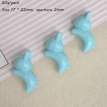 25 hạt acrylic rời màu trơn Summer Fantasy hình thỏ nảy, phụ kiện DIY làm dây điện thoại và dây buộc tóc - Nhiều màu - Xem 16